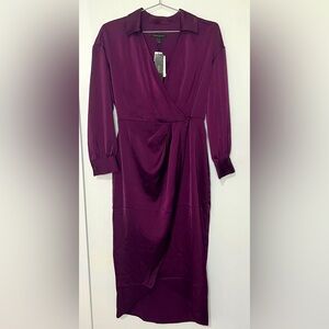 Banana Republic NWT Long Sleeve Collared Wrap Midi Dress